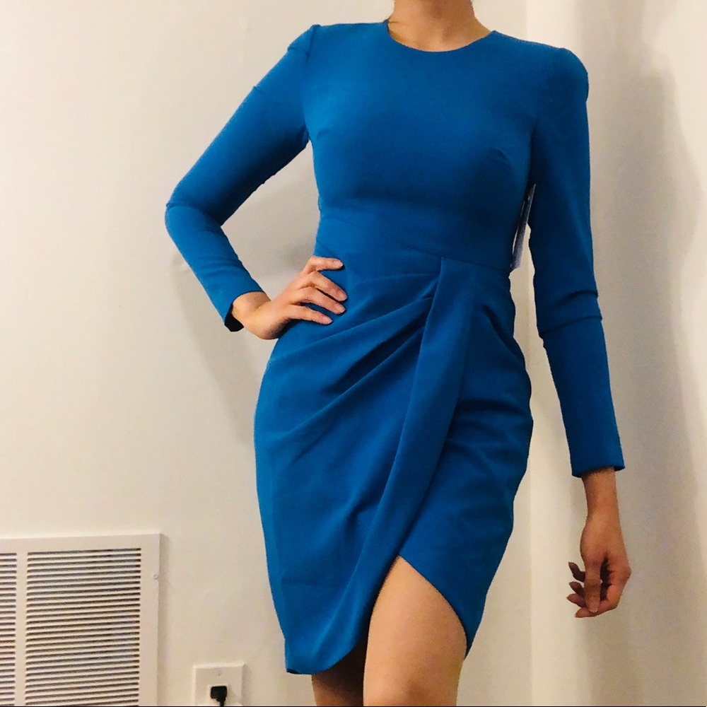 Black Halo tulip draped dress